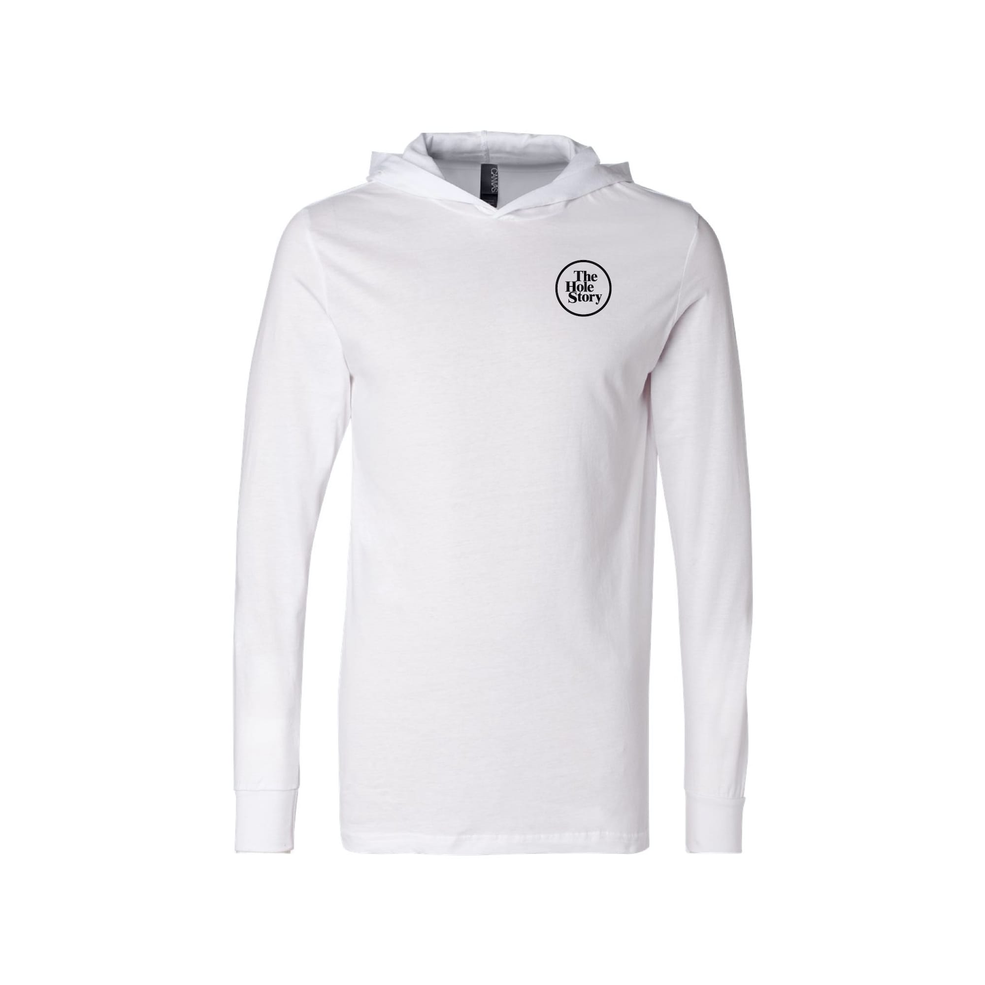 Bella + Canvas Unisex White Jersey Long-Sleeve Hoodie